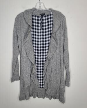 Only Mine wool cashmere ruffled long sleeve cardigan sweater - XS